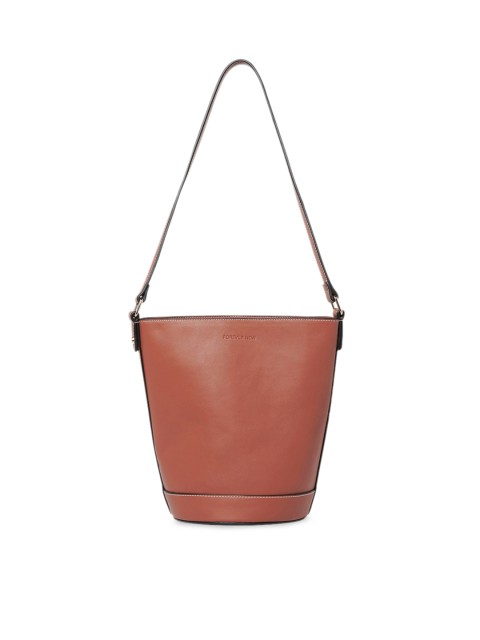 

Forever New Brown PU Bucket Shoulder Bag with Tasselled