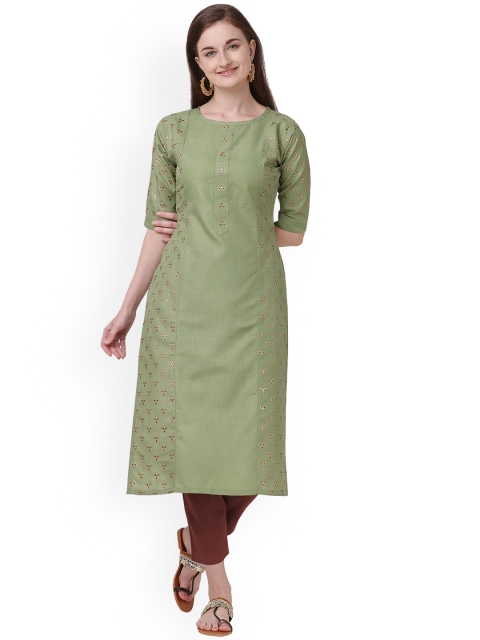 

Fashion Booms Women Green Kurta