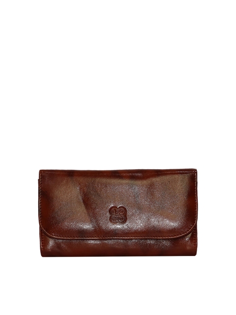 

LELYS Women Brown Leather Envelope