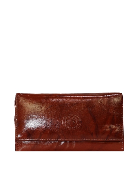 

LELYS Women Brown Leather Envelope Wallet