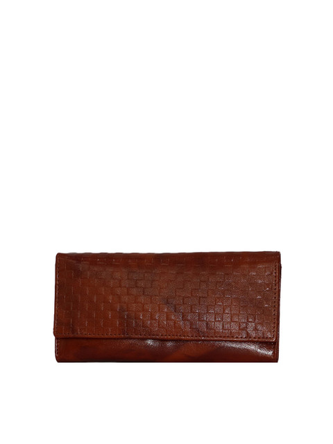 

LELYS Women Brown Textured Leather Two Fold Wallet