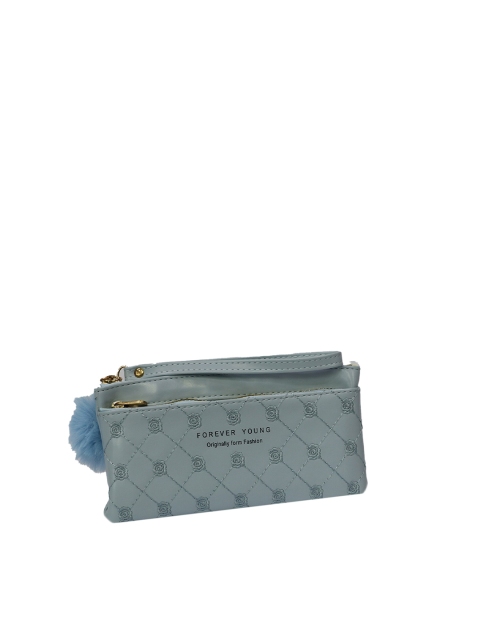

LELYS Blue Pu Embroidered Purse