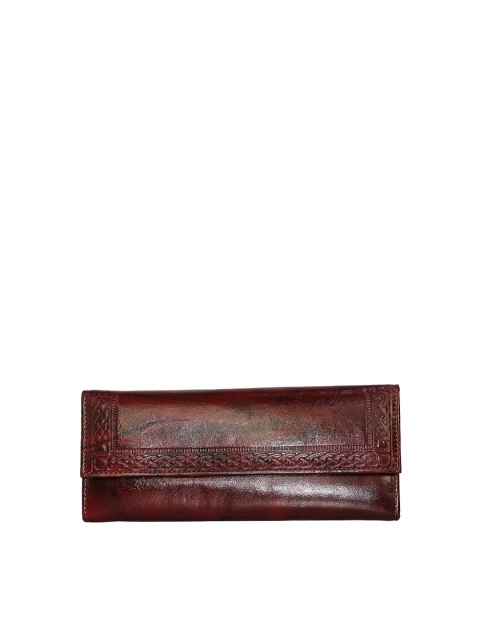 

LELYS Women Brown Leather Three Fold Wallet
