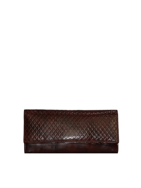 

LELYS Women Brown Textured Leather Envelope