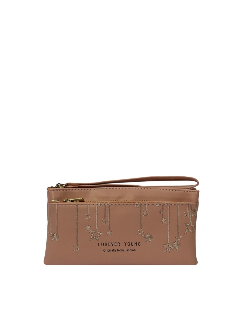 

LELYS Women Peach-Coloured PU Zip Around Wallet