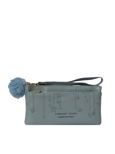 

LELYS Women Blue & Black Geometric Embroidered Wallet