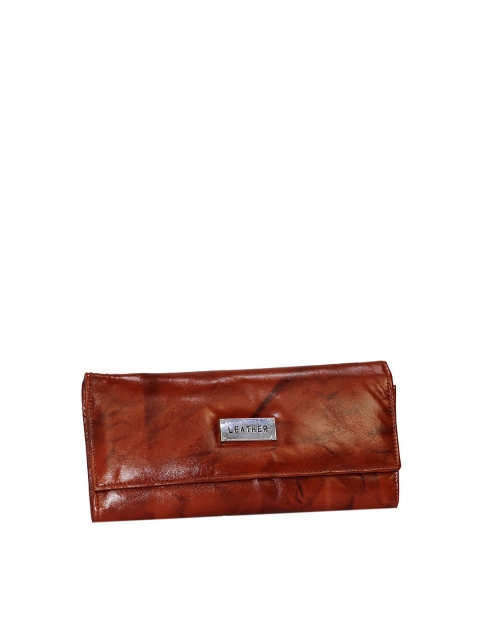 

LELYS Women Brown Leather Envelope Wallet