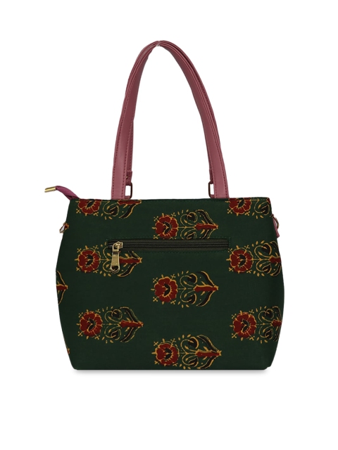 

LELYS Green Ethnic Motifs Printed Shopper Shoulder Bag