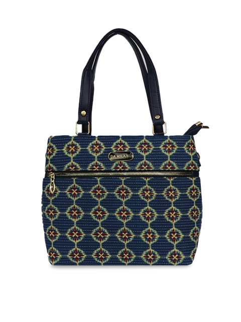 

LELYS Blue Geometric Printed Shopper Shoulder Bag