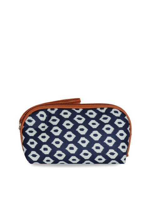 

LELYS Blue Geometric Printed Pouch