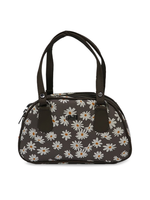 

LELYS Grey Floral Printed PU Structured Shoulder Bag