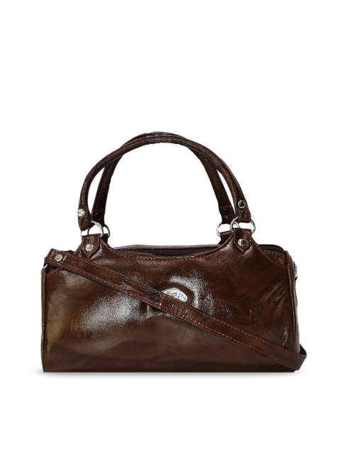 

LELYS Brown Leather Structured Handheld Bag