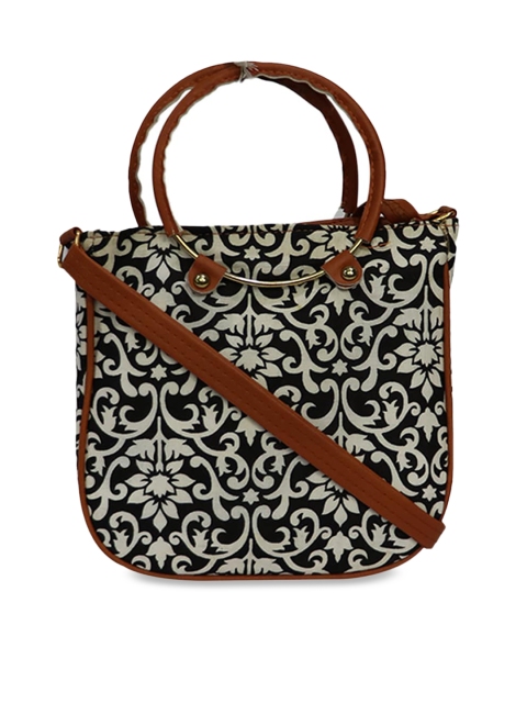 

LELYS Black Ethnic Motifs Oversized Bucket Tote Bag