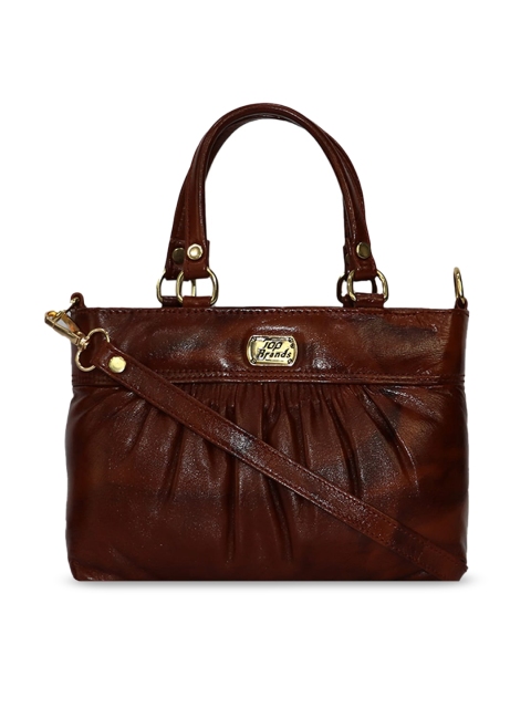 

LELYS Brown Leather Structured Handheld Bag