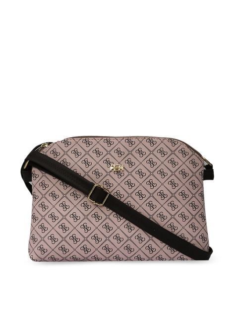 

LELYS Pink Geometric Leather Structured Sling Bag