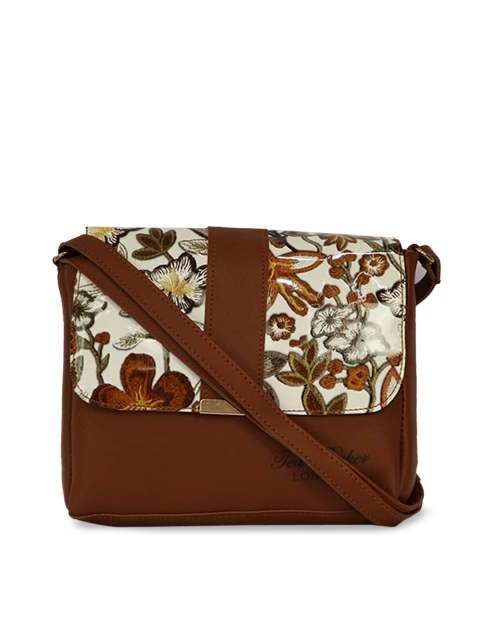 

LELYS Brown Printed PU Structured Sling Bag