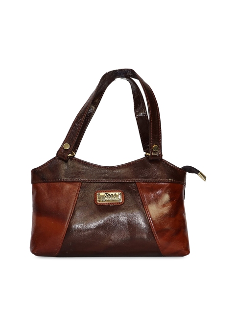 

LELYS Brown Leather Structured Shoulder Bag