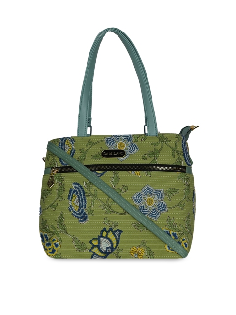 

LELYS Green Ethnic Motifs Printed Shopper Shoulder Bag