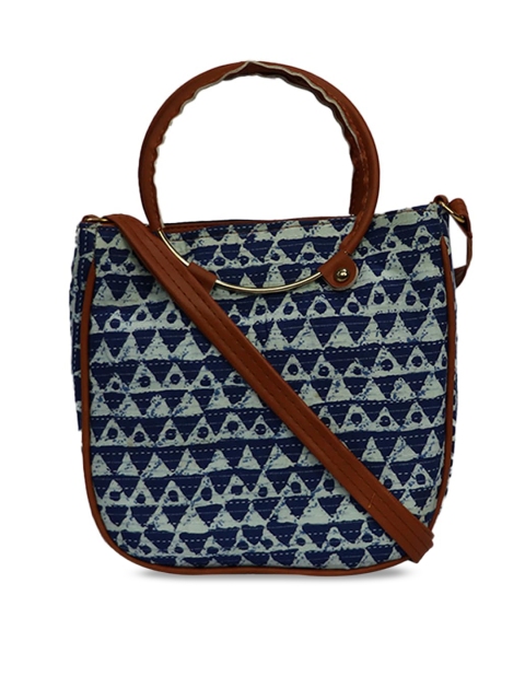 

LELYS Blue Geometric Printed Regular Shopper Tote Bag