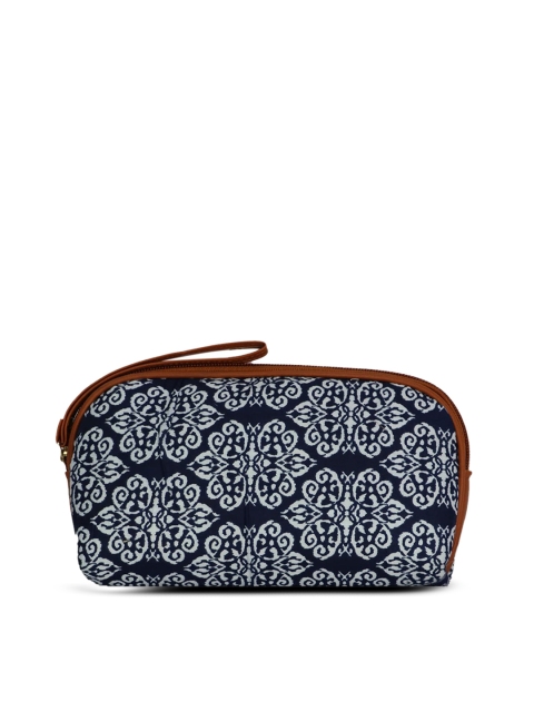 

LELYS Blue Ethnic Motifs Printed Cotton Pouch