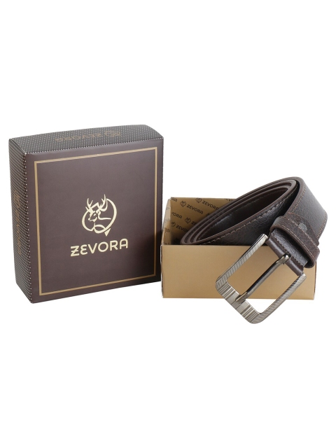 

ZEVORA Men Brown Textured PU Belt