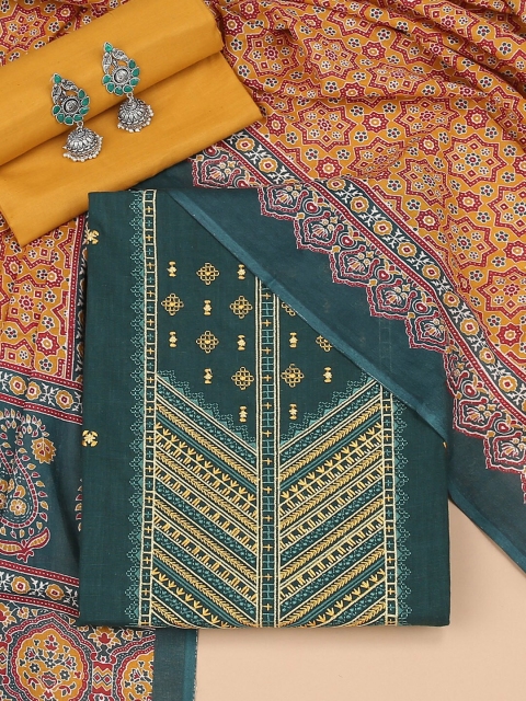

Soch Women Green Cotton Unstitched Dress Material