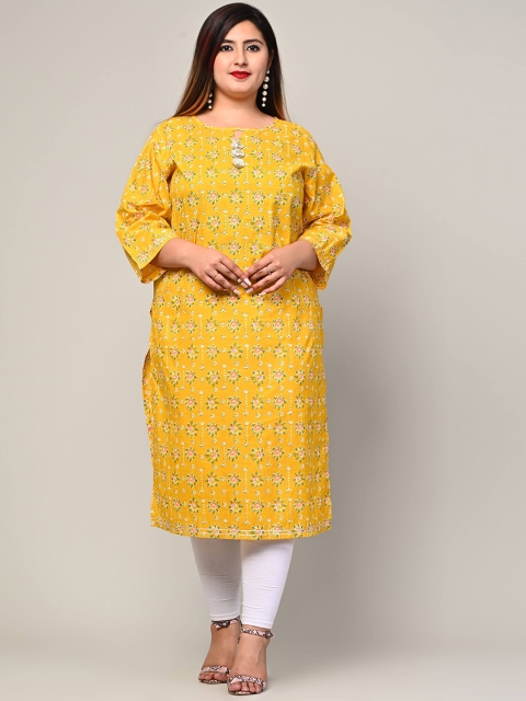 

Swasti Yellow Floral Printed Kurta