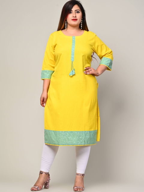 

Swasti Women Yellow & Green Gotta Patti Kurta