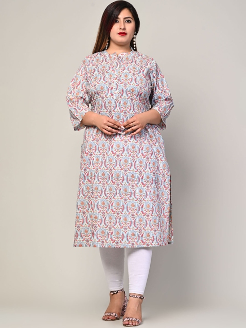 

Swasti White Plus Size Ethnic Motifs Printed Kurta