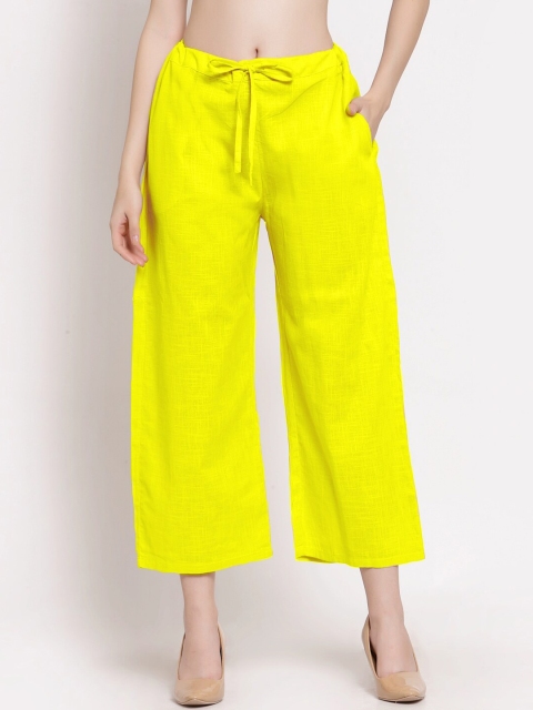 

PATRORNA Women Yellow Regular Fit Antimicrobial Treated Capris
