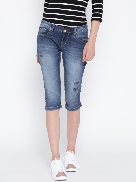 

Lee Cooper Blue Slim Fit Denim Capris, Na