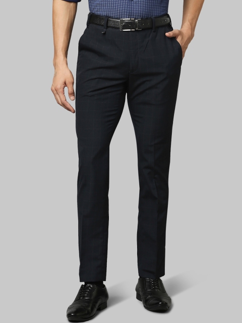 

Park Avenue Men Blue Checked Slim Fit Trousers