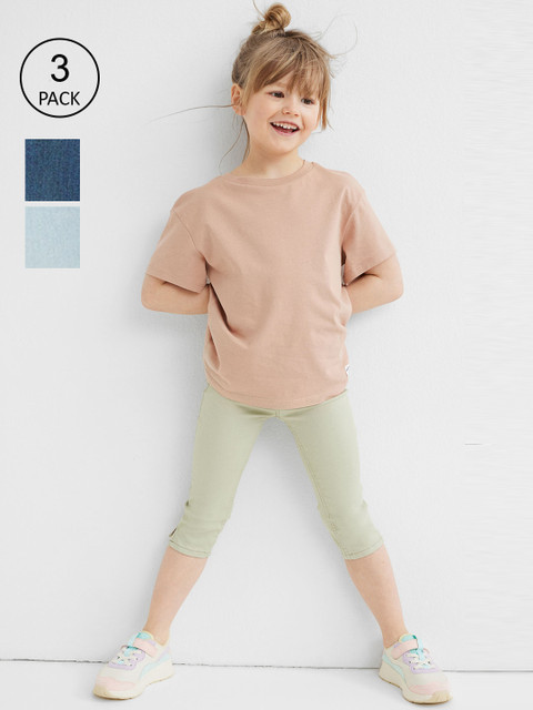 

H&M Girls 3 Pack Denim Jeggings, Blue