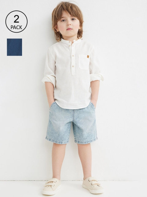 

H&M Boys 2-Pack Cotton Twill Shorts, Blue