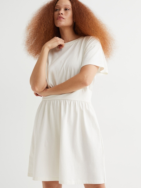 

H&M Women White Short Jersey Dress