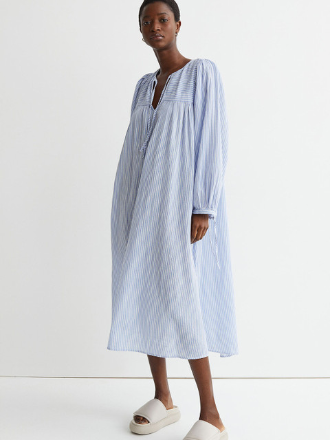 

H&M Blue Balloon-Sleeved Dress