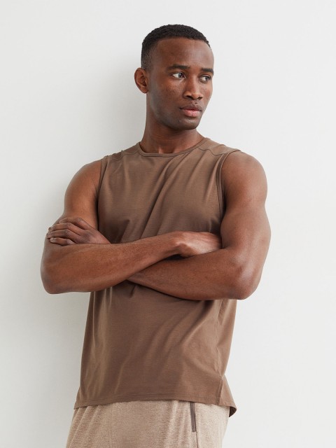

H&M Men Brown Regular Fit Sports Vest Top