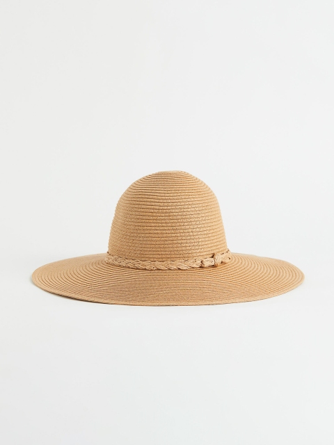 

H&M Women Beige Solid Straw Hat