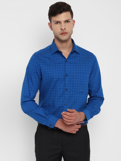 

Turtle Men Blue Slim Fit Checked Formal Shirt