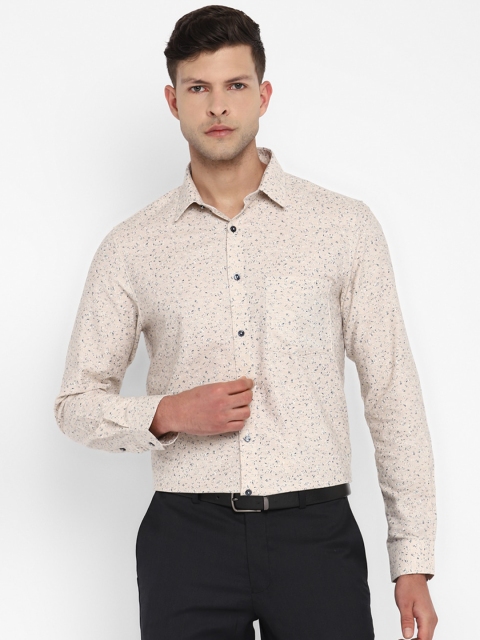 

Turtle Men Beige Printed Slim Fit Formal Shirt