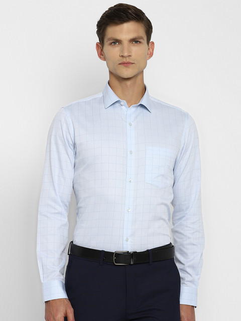 

Turtle Men Blue Slim Fit Windowpane Checks Checked Cotton Semiformal Shirt