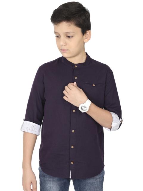 

MANET Boys Purple Classic Party Shirt