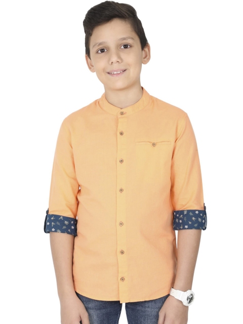 

MANET Boys Orange Classic Party Shirt