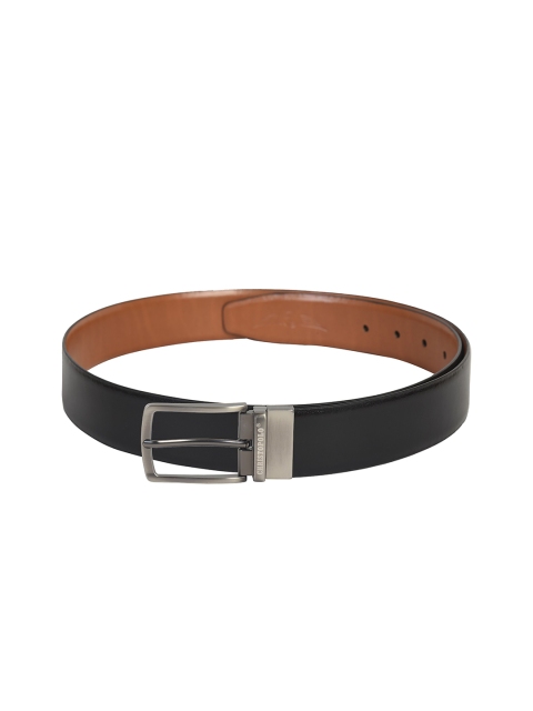 

CHRISTOPOLO Men Black Reversible Leather Formal Belt