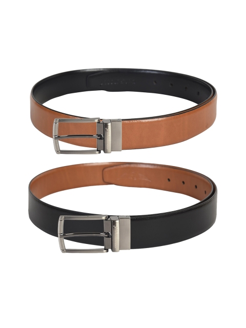 

CHRISTOPOLO Men Black Reversible Leather Belt