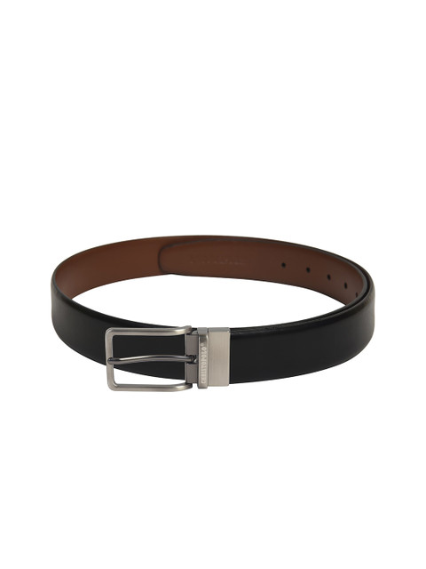 

CHRISTOPOLO Men Black Reversible Leather Formal Belt