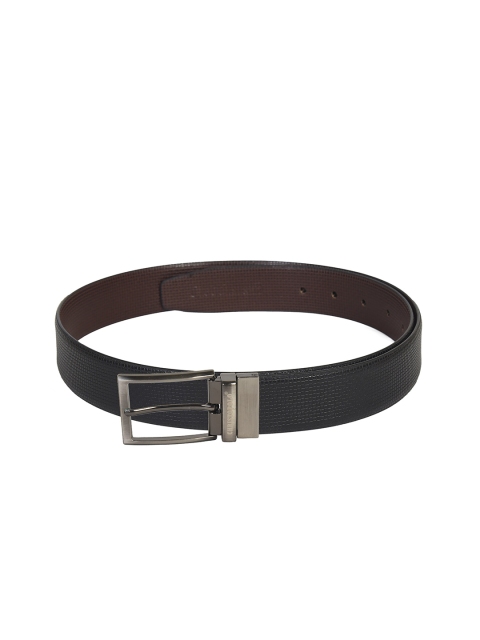

CHRISTOPOLO Men Black Textured Leather Formal Belt
