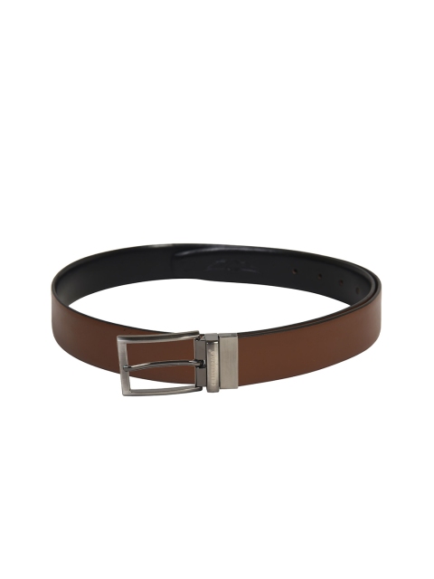 

CHRISTOPOLO Men Black Reversible Leather Formal Belt