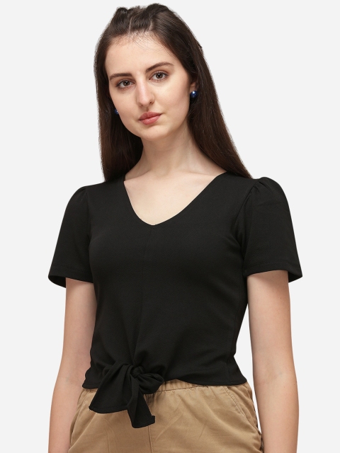

Wedani Black Waist Tie-Ups Top