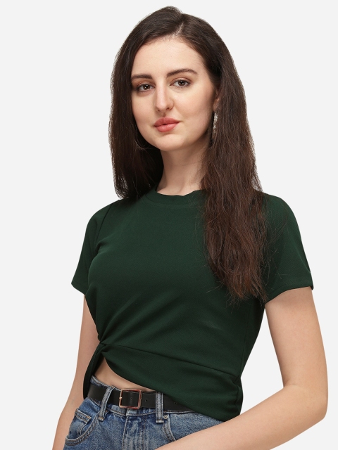 

Wedani Green Cinched Waist Crop Top